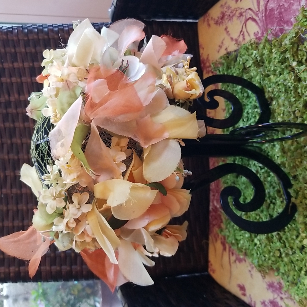 60s CHRISTIAN DIOR Luxury EASTER 7" Flowers Ribbon UNION Garden Chapeaux Hat EVC - Picture 7 of 16